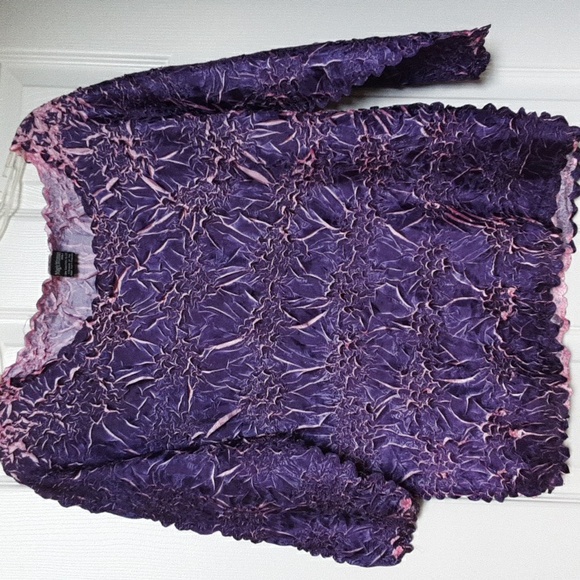 Magic Scarf Wrinkle Free Expandable Purple Top w Pink Undertones sz X L to 2x. - Picture 2 of 10